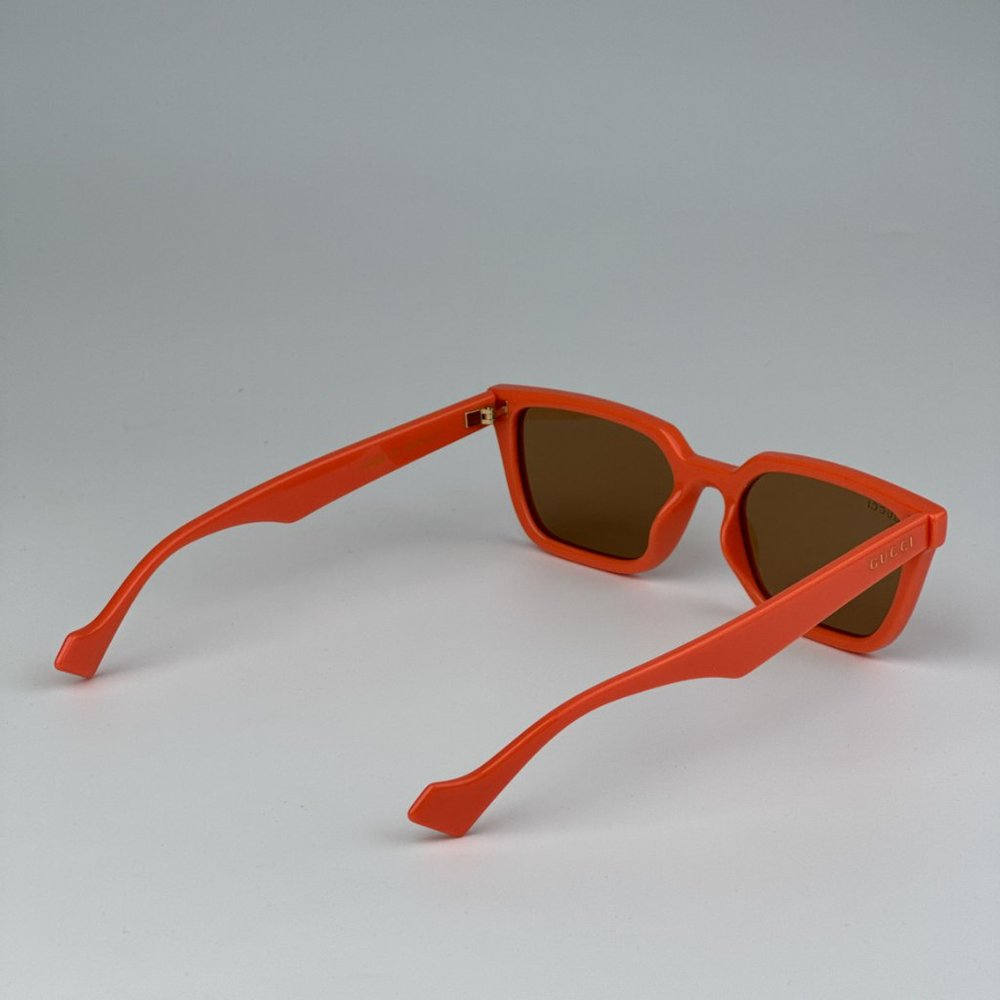 Gucci GG1539S 004 BRAND NEW Sunglasses Orange Brown Unisex Rectangle - Picture 8 of 12